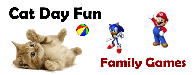 Cat Day Fun Header: Games for the whole family!
